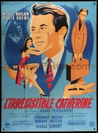 1j784 L'IRRESISTIBLE CATHERINE French 1p 1957 Pierre Leve art of Michel Auclair & Marie Daems!
