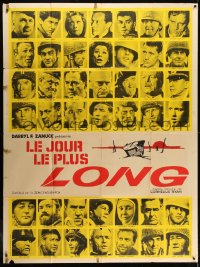 1j786 LONGEST DAY French 1p 1962 WWII D-Day classic, portraits of 42 international stars!