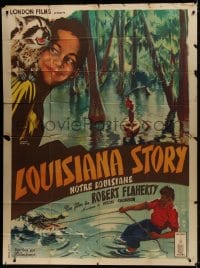 1j788 LOUISIANA STORY French 1p 1949 Flaherty documentary, Cajun Huckleberry Finn, Marvasi art!