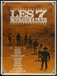 1j795 MAGNIFICENT SEVEN French 1p R1970s Brynner, Steve McQueen, John Sturges' 7 Samurai western!