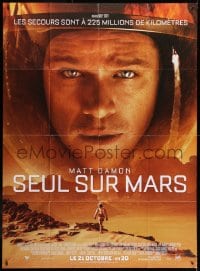 1j805 MARTIAN advance French 1p 2015 close-up of astronaut Matt Damon on the red planet!