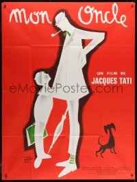 1j814 MON ONCLE French 1p R1970s wonderful Pierre Etaix art of Jacques Tati as My Uncle, Mr. Hulot!