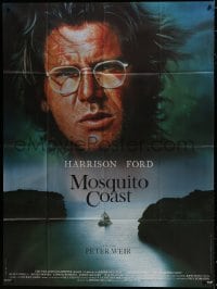 1j818 MOSQUITO COAST French 1p 1987 Peter Weir, art of crazy inventor Harrison Ford by John Alvin!
