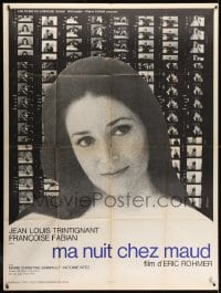 1j826 MY NIGHT AT MAUD'S French 1p 1969 Eric Rohmer's Ma nuit chez Maud, Francoise Fabian close up!