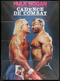 1j835 NO HOLDS BARRED French 1p 1991 great Mascii of pumped wrestler Hulk Hogan & Tiny Lister!