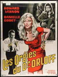 1j840 ONLY A COFFIN French 1p 1967 great artwork of sexy bad blonde Danielle Godet!
