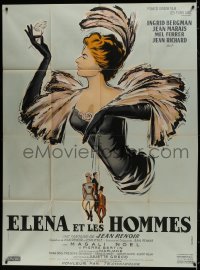 1j846 PARIS DOES STRANGE THINGS French 1p 1957 Jean Renoir, great Ferracci art of Ingrid Bergman!