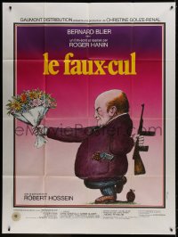 1j853 PHONEY French 1p 1975 Ferracci art of man holding bouquet of flowers & gun behind his back!
