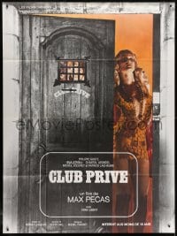 1j862 PRIVATE CLUB French 1p 1974 Max Pecas, super sexy stripper at sex club door!