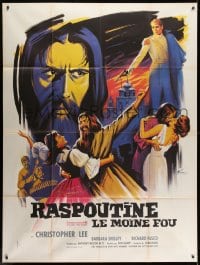1j875 RASPUTIN THE MAD MONK French 1p 1966 best different art of Christopher Lee by Boris Grinsson!