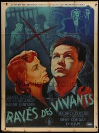 1j876 RAYES DES VIVANTS French 1p 1952 art of Daniel Ivernel, Christiane Lenier & serpent, rare!