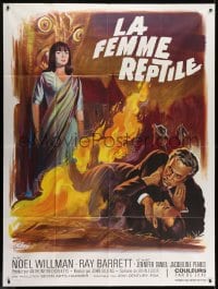 1j879 REPTILE French 1p 1967 Hammer, Grinsson art snake woman Jacqueline Pearce attacking blonde!