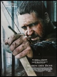 1j888 ROBIN HOOD advance French 1p 2010 Ridley Scott, Russell Crowe w/bow in title role!