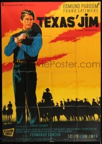 1j947 TEXAS JIM French 1p 1968 different art of cowboy Edmund Purdom by Guy Gerard Noel!