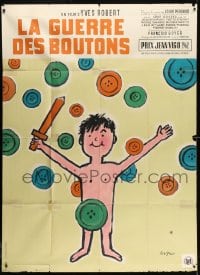 1j981 WAR OF THE BUTTONS French 1p 1962 La Guerre des Boutons, great art by Savignac, very rare!