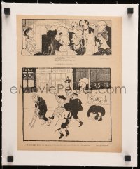 1j192 FELIX VALLOTTON linen French 9x12 magazine page 1898 two great early cartoon images!