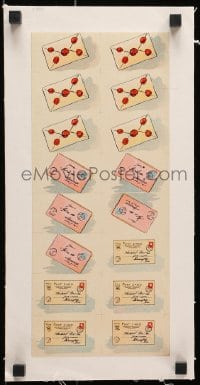 1j200 FRENCH BOARD GAME linen French 6x14 game pieces 1800s art of mailing envelopes & postcards