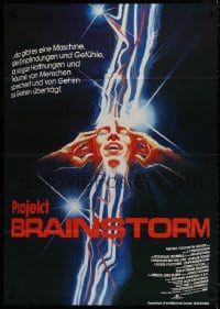 1j247 BRAINSTORM German 33x47 1983 great different sci-fi artwork of Christopher Walken!