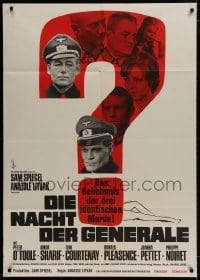 1j268 NIGHT OF THE GENERALS German 33x47 1967 WWII Nazi Peter O'Toole in manhunt across Europe!