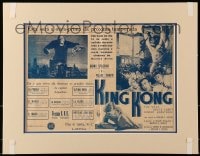 1j097 KING KONG Spanish magazine ad in 15x19 display 1933 great art of Fay Wray & the giant ape!
