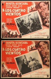 1j402 A LOS CUATRO VIENTOS 7 Mexican LCs 1955 Rosita Quintana, Miguel Aceves Mejia, Joaquin Pardave