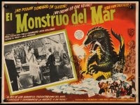 1j427 BEAST FROM 20,000 FATHOMS Mexican LC 1953 Ray Bradbury, cool border art of the monster!