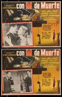 1j416 DIAL M FOR MURDER 2 Mexican LCs 1954 Alfred Hitchcock, Grace Kelly, Robert Cummings, Milland!