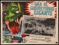 1j438 GIANT GILA MONSTER Mexican LC R1960s art of the giant lizard beast + special effects inset!