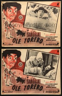 1j407 OLE TORERO 5 Mexican LCs 1950 Luis Sandrini, Paquito Rico, Guillermo Marin, cool border art!