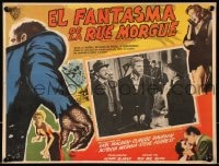 1j453 PHANTOM OF THE RUE MORGUE Mexican LC 1954 Karl Malden, great different border art!