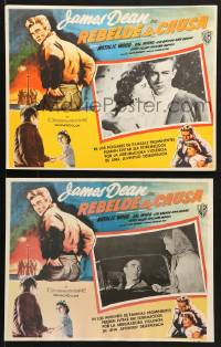 1j401 REBEL WITHOUT A CAUSE 8 Mexican LCs R80s close up of James Dean, Natalie Wood & Sal Mineo!