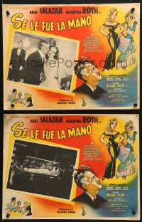 1j408 SE LE FUE LA MANO 5 Mexican LCs 1952 Abel Salazar, Martha Roth, great cartoon border art!