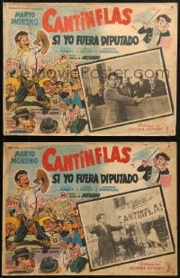 1j403 SI YO FUERA DIPUTADO 6 Mexican LCs 1952 Mario Moreno as Cantinflas, great border art!
