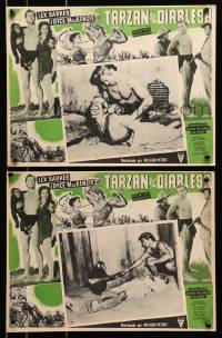 1j423 TARZAN & THE SHE-DEVIL 2 Mexican LCs 1953 barechested Lex Barker & chimpanzee!