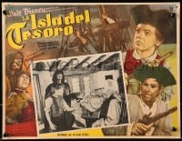 1j469 TREASURE ISLAND Mexican LC 1950 Bobby Driscoll, Robert Newton as pirate Long John Silver!