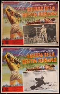 1j412 WAR OF THE COLOSSAL BEAST 3 Mexican LCs 1958 great images including one with the monster!