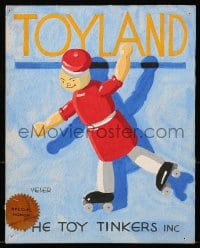 1j020 MARGUERITE VESER 8x10 original gouache 1930s Toyland, The Toy Tinkers, Art Deco!