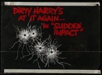 1j095 SUDDEN IMPACT 11x15 window cling 1983 makes it look like Dirty Harry shot your window!