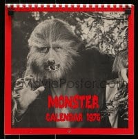 1j310 MONSTER CALENDAR calendar 1976 Dracula, Frankenstein, Wolfman, Creature & more!