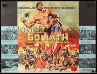 1j359 GOLIATH & THE BARBARIANS pressbook 1959 Reynold Brown art of Reeves protecting Chelo Alonso!