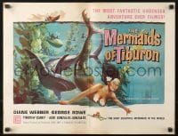 1j370 MERMAIDS OF TIBURON pressbook 1962 fantastic underwater art of sexy mermaid & shark!