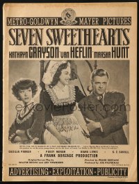 1j384 SEVEN SWEETHEARTS pressbook 1942 Kathryn Grayson, Van Heflin, Marsha Hunt