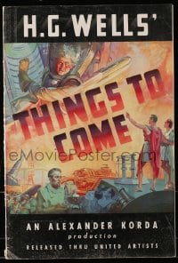1j391 THINGS TO COME pressbook 1936 William Cameron Menzies, H.G. Wells, full-color herald, rare!