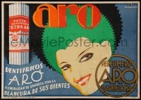 1j136 ARO 13x19 Spanish advertising poster 1930s Bonaparte art of toothpaste & woman w/white teeth!
