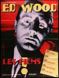 1j621 ED WOOD FESTIVAL 47x62 French film festival poster 1995 super c/u of the worst director ever!