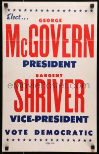 1j090 GEORGE MCGOVERN/SARGENT SHRIVER 14x22 political campaign 1972 bugged & beaten by Nixon!
