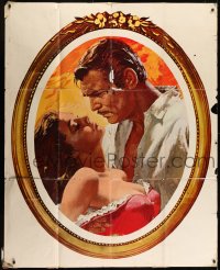 1j211 GONE WITH THE WIND 50x62 special poster R1968 art of Clark Gable & Vivien Leigh by Howard Terpning!