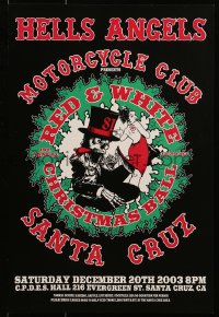 1j212 HELLS ANGELS 12x18 special poster 2003 Red & White Christmas Ball, cool motorcycle club art!