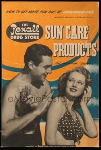 1j146 REXALL 10x15 standee 1930s sun care products, how to have more fun without after-effects!