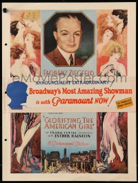 1j084 GLORIFYING THE AMERICAN GIRL campaign book page 1929 Heyer art of Florenz Ziegfeld & girls!